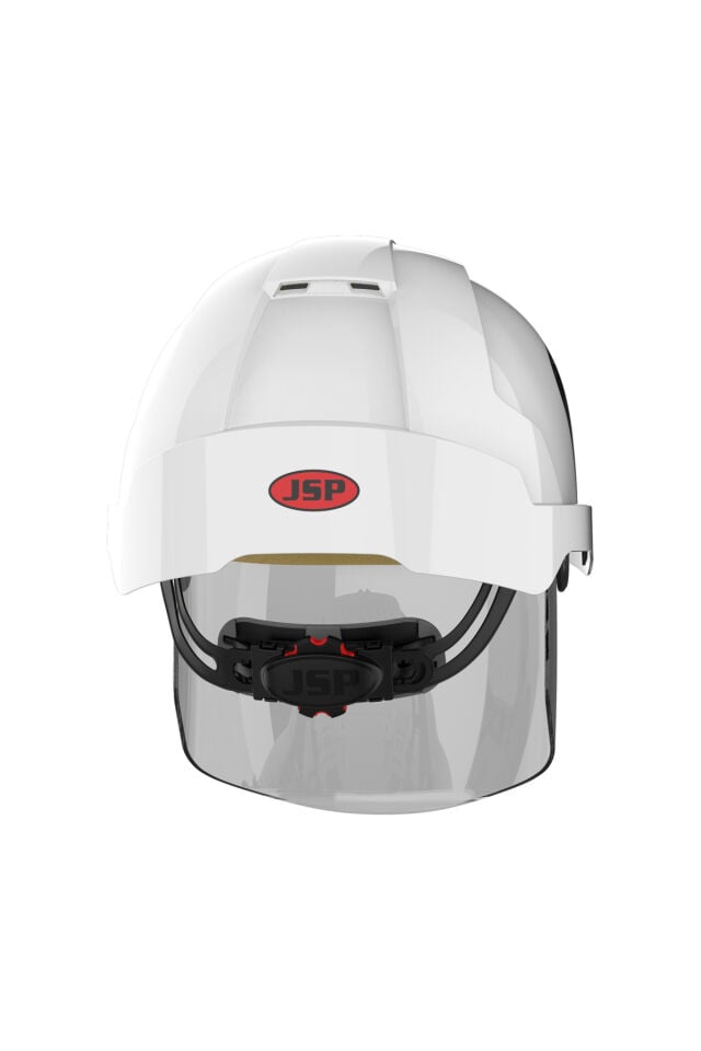 EVO® VISTAshield® ✅ Entegre Yüz Kalkanlı - Ventilli - Beyaz / Duman Koruyucu İş Güvenlik Bareti 