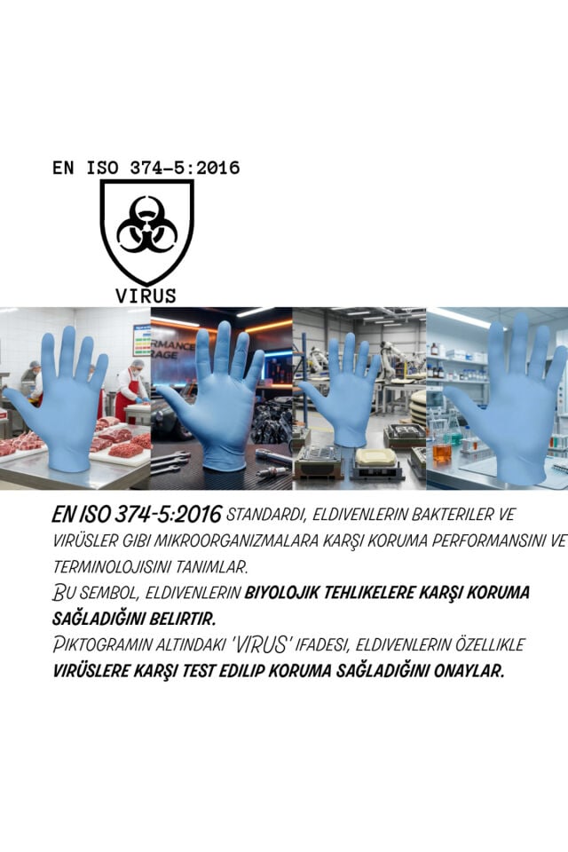 (10 kutu x 100'lü) 7500PF Pudrasız Mavi Nitril Eldiven (